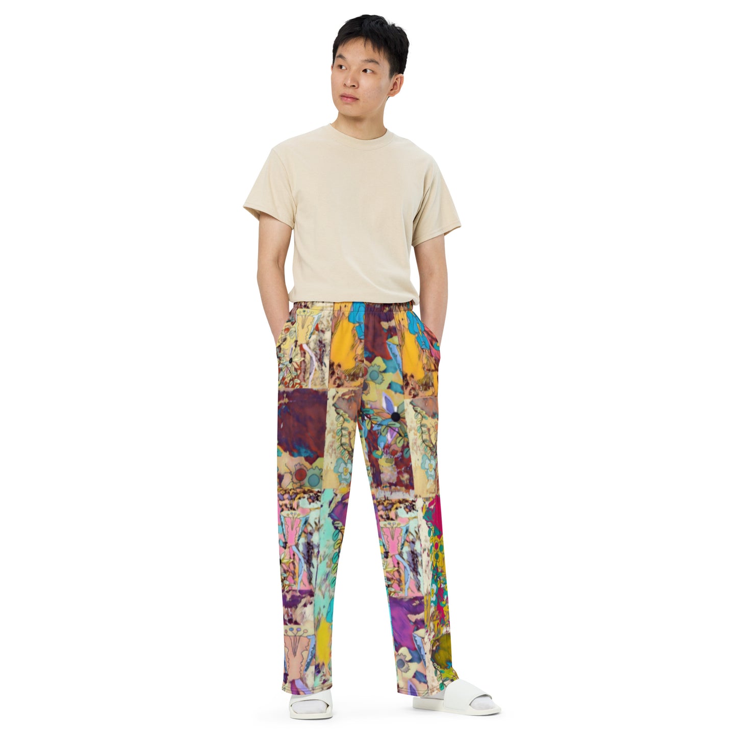 All-over print unisex wide-leg pants