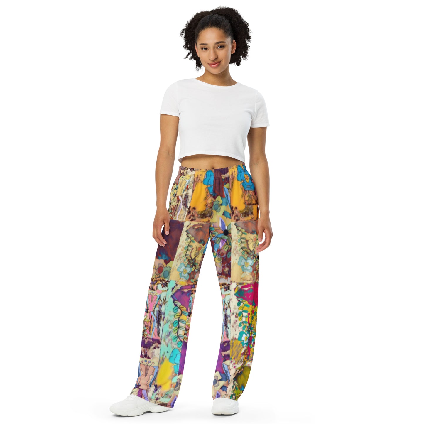 All-over print unisex wide-leg pants
