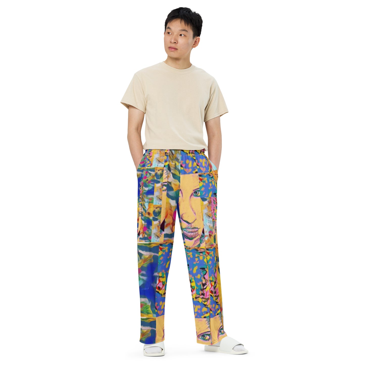 All-over print unisex wide-leg pants