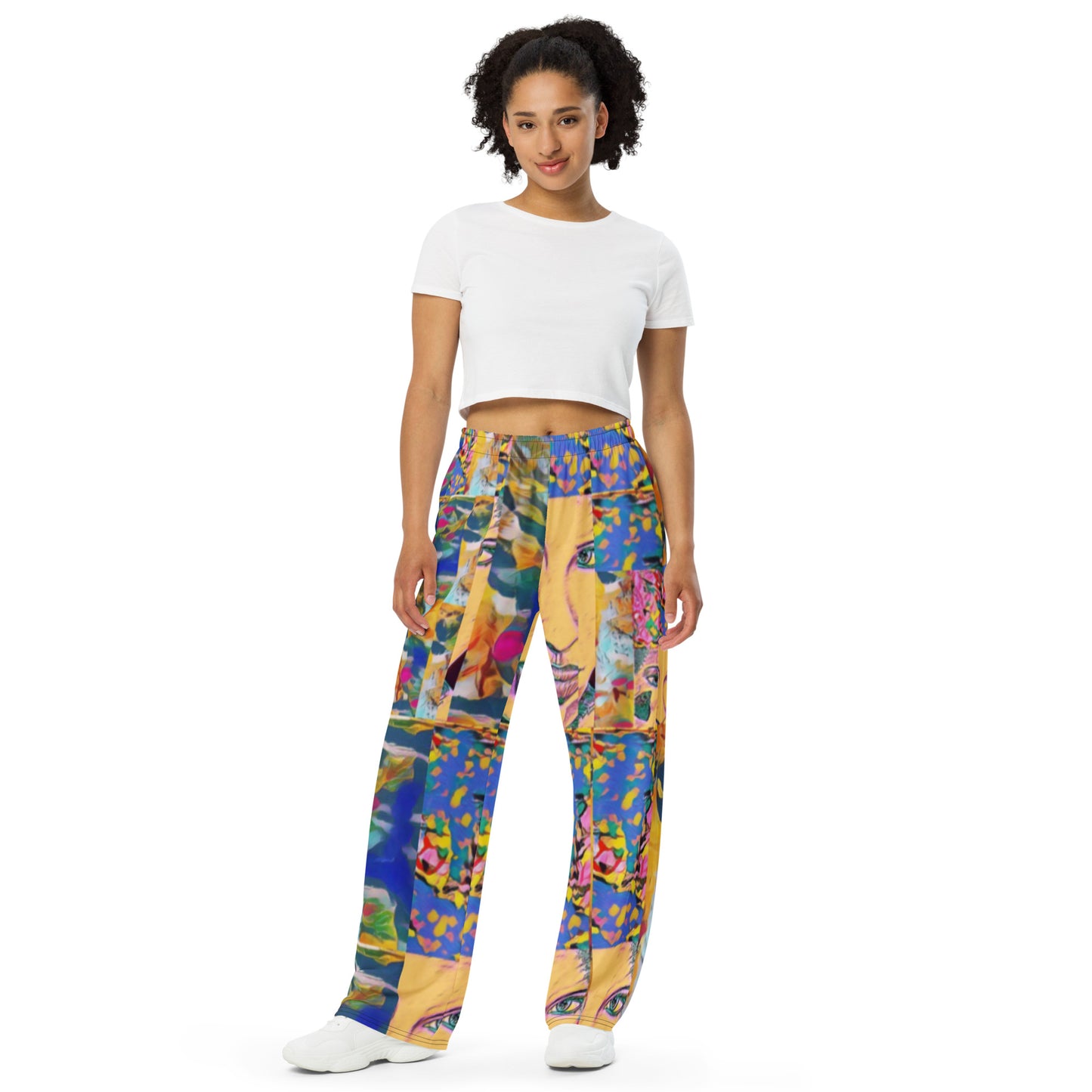 All-over print unisex wide-leg pants