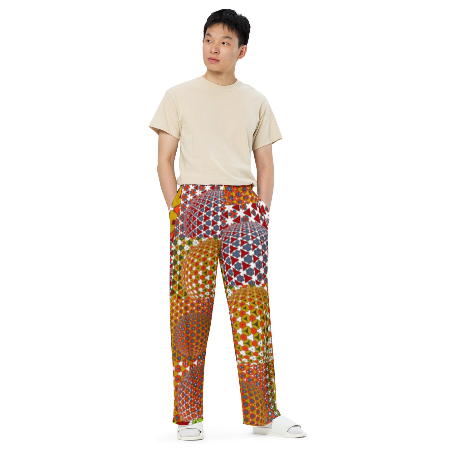 All-over print unisex wide-leg pants