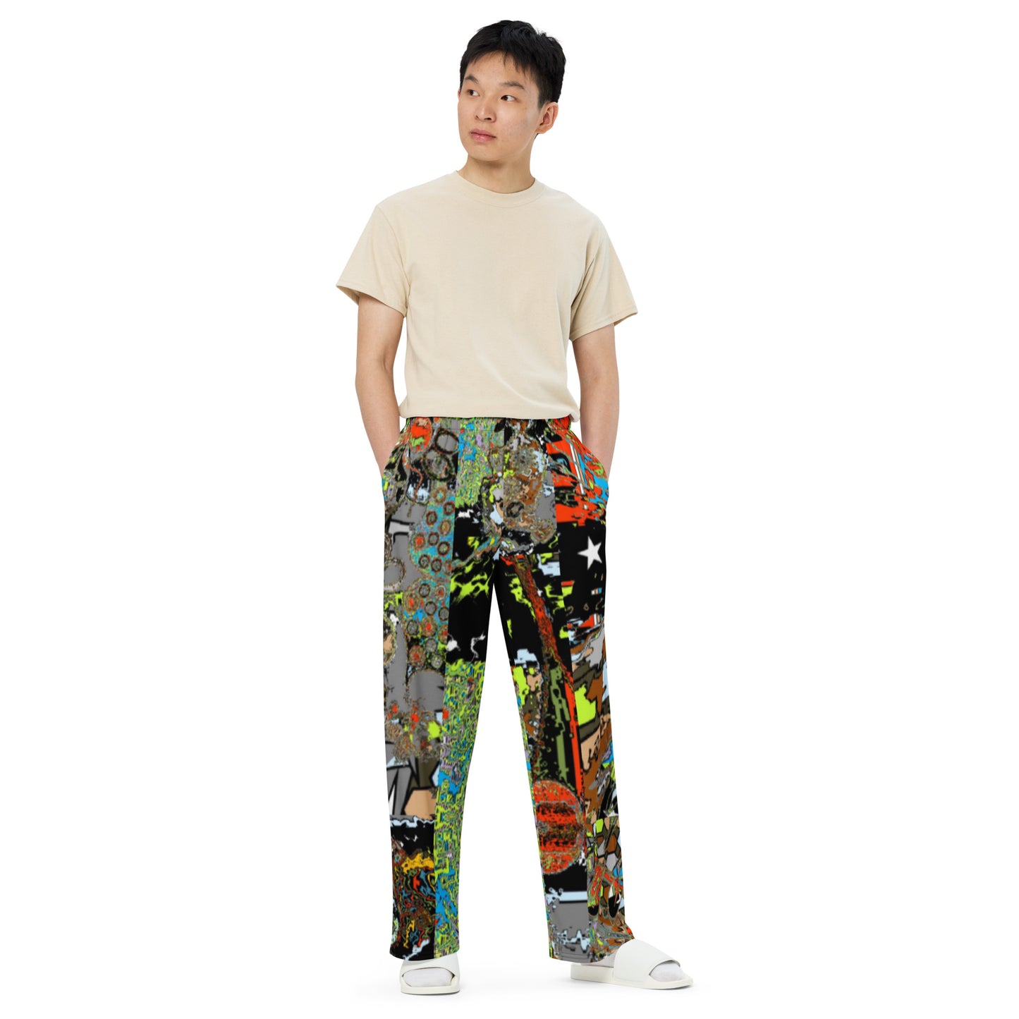 All-over print unisex wide-leg pants