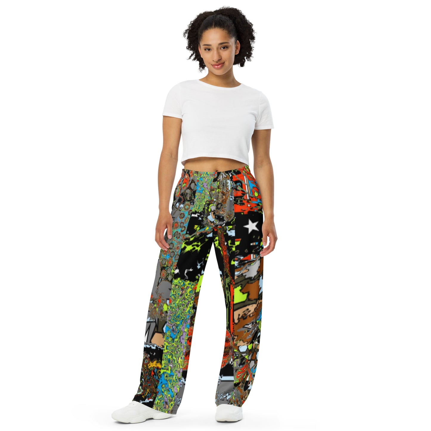 All-over print unisex wide-leg pants