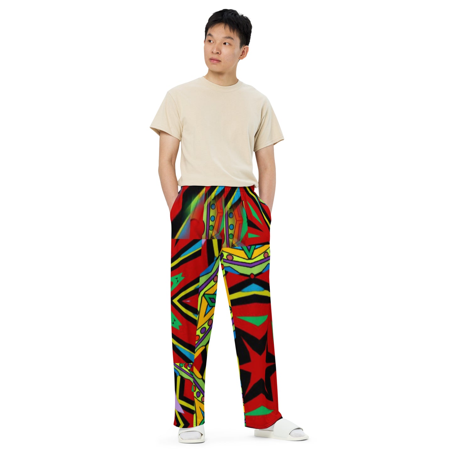 All-over print unisex wide-leg pants