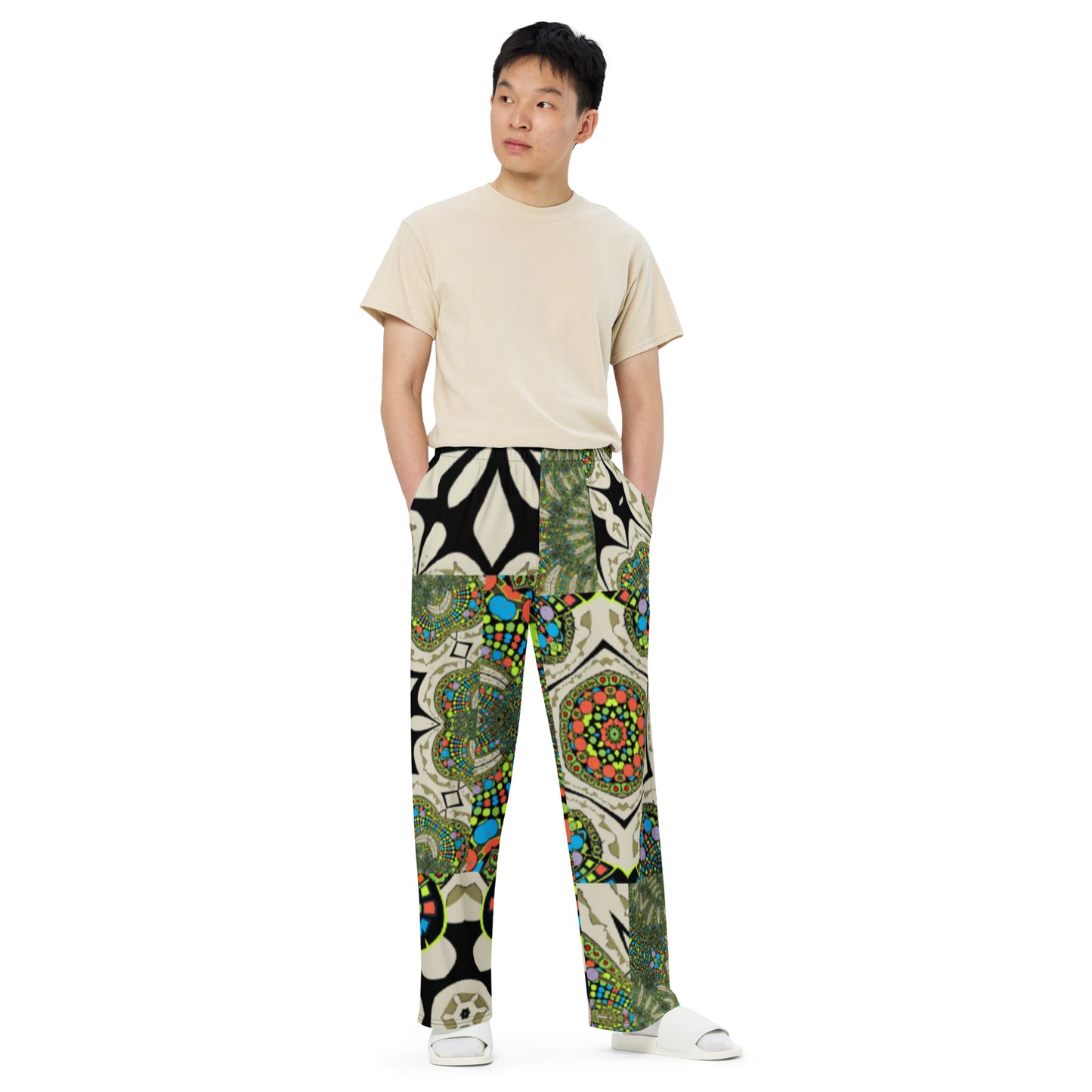 All-over print unisex wide-leg pants