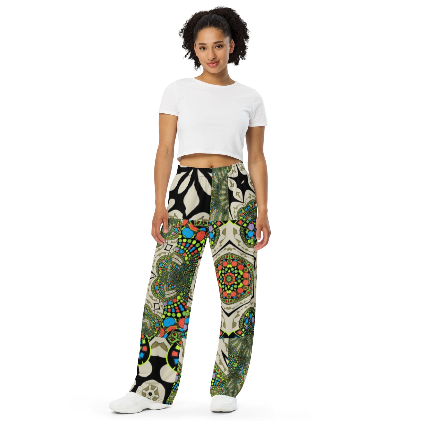 All-over print unisex wide-leg pants
