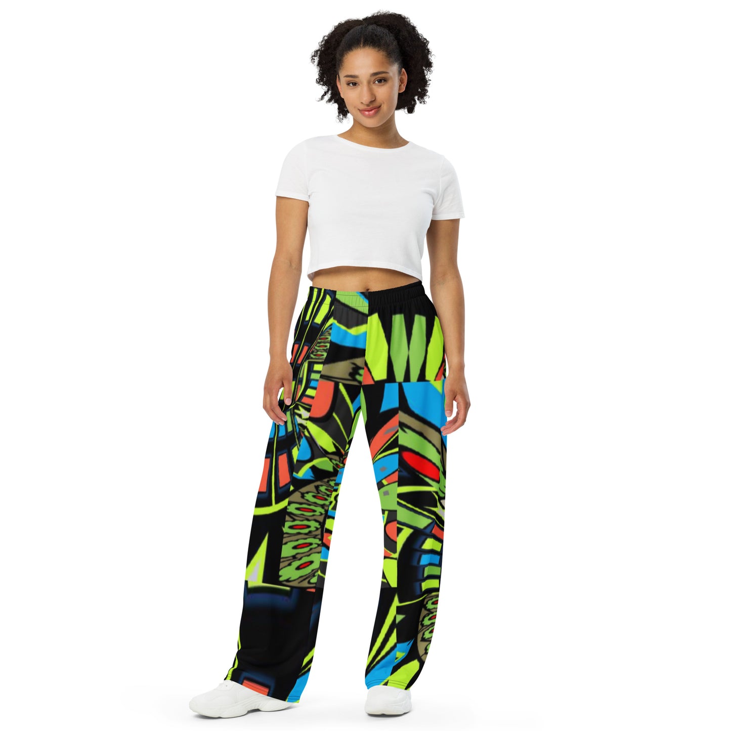 All-over print unisex wide-leg pants