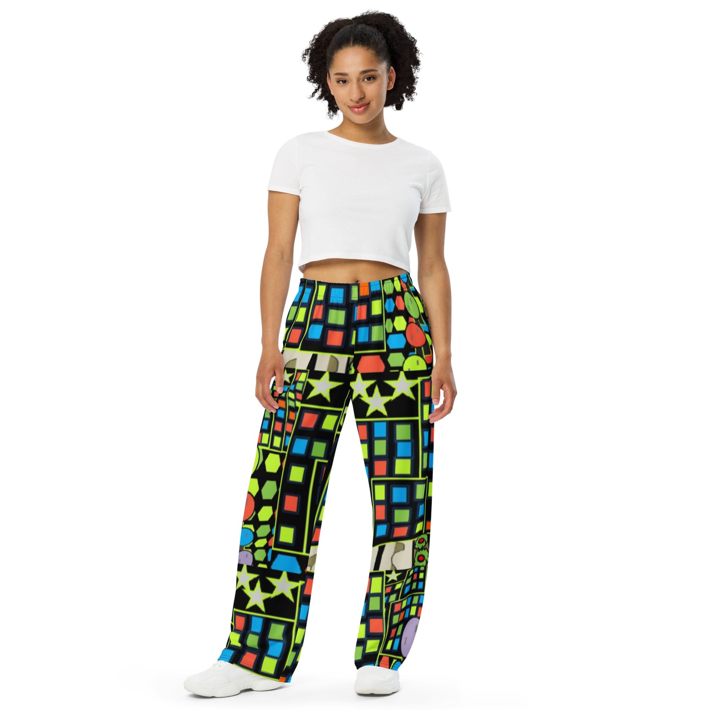 All-over print unisex wide-leg pants