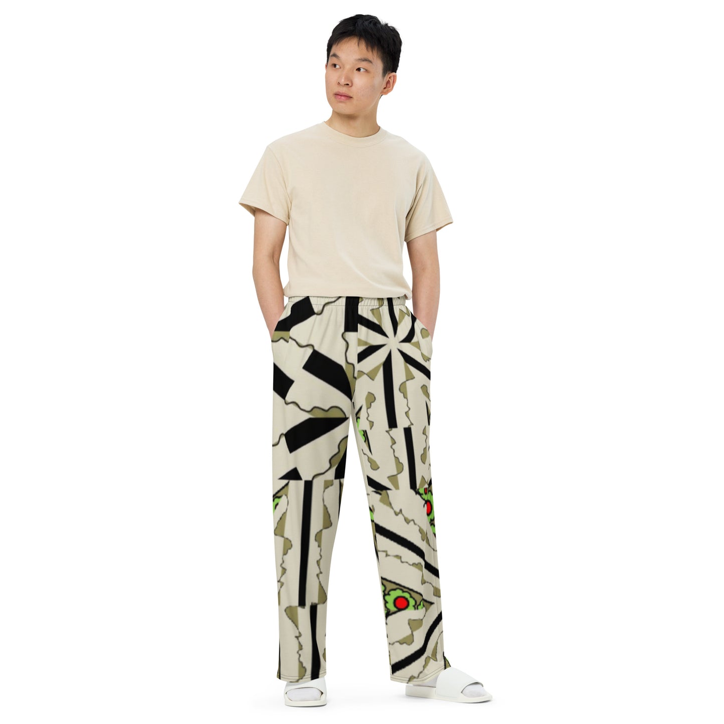 All-over print unisex wide-leg pants