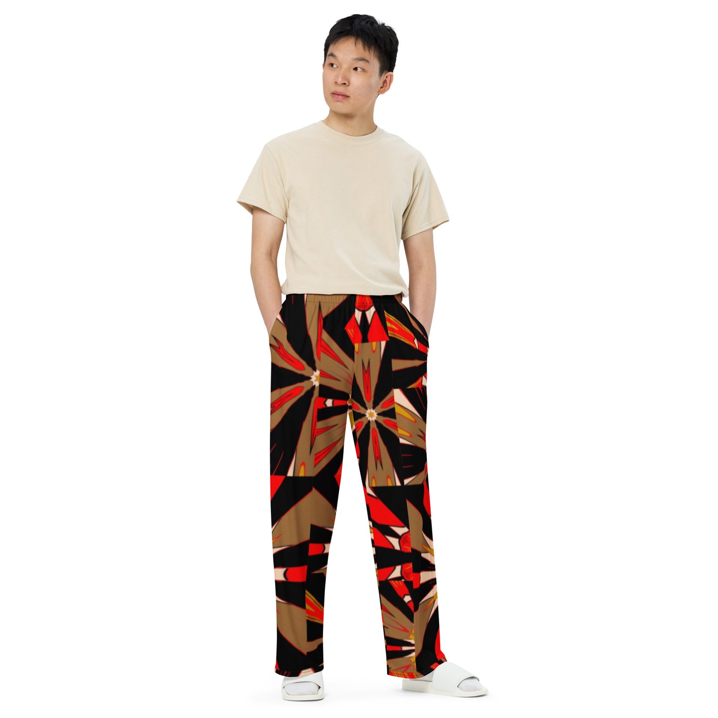 All-over print unisex wide-leg pants