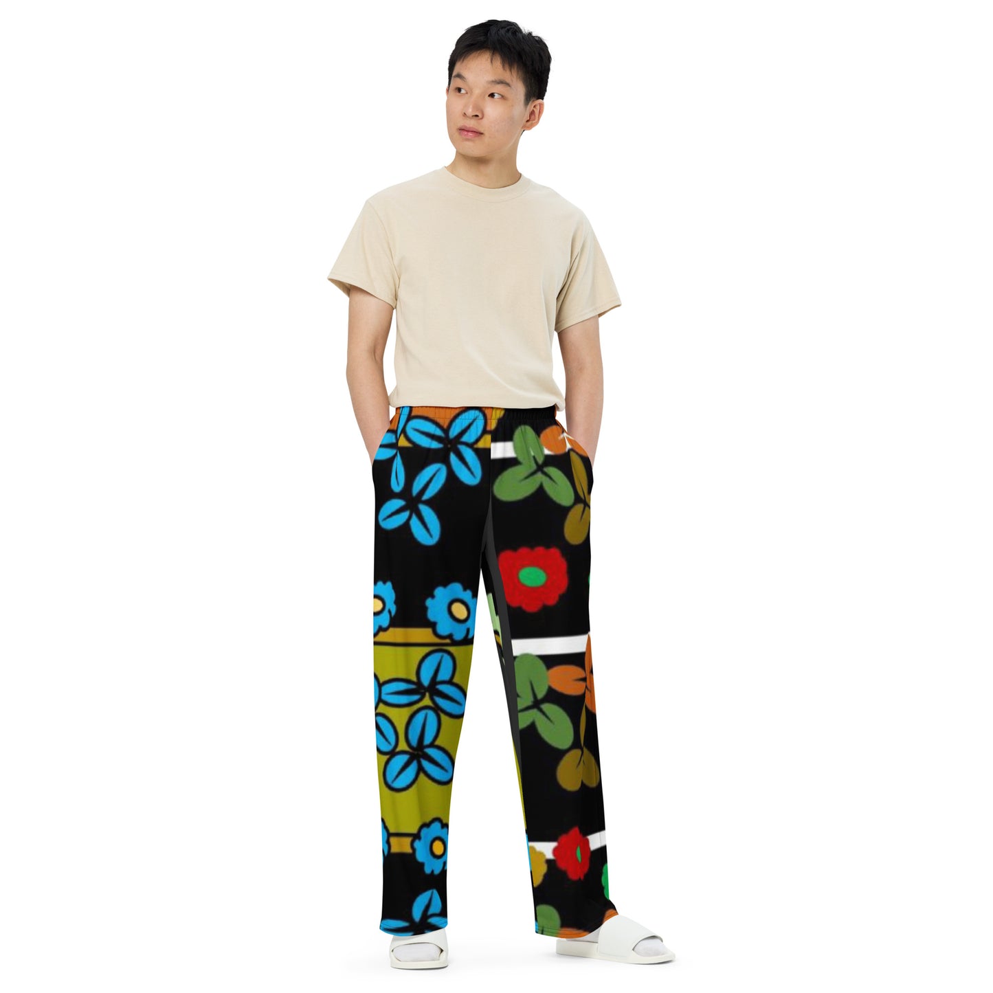 All-over print unisex wide-leg pants
