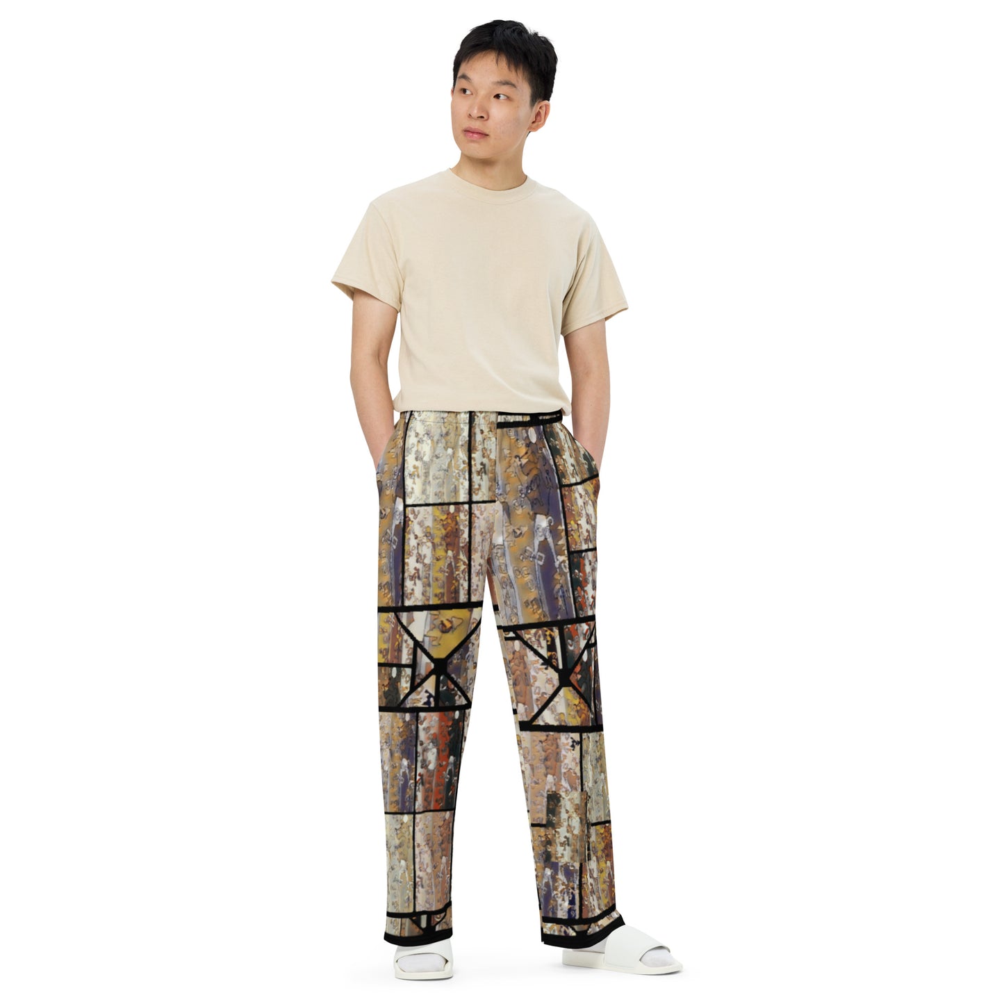 All-over print unisex wide-leg pants