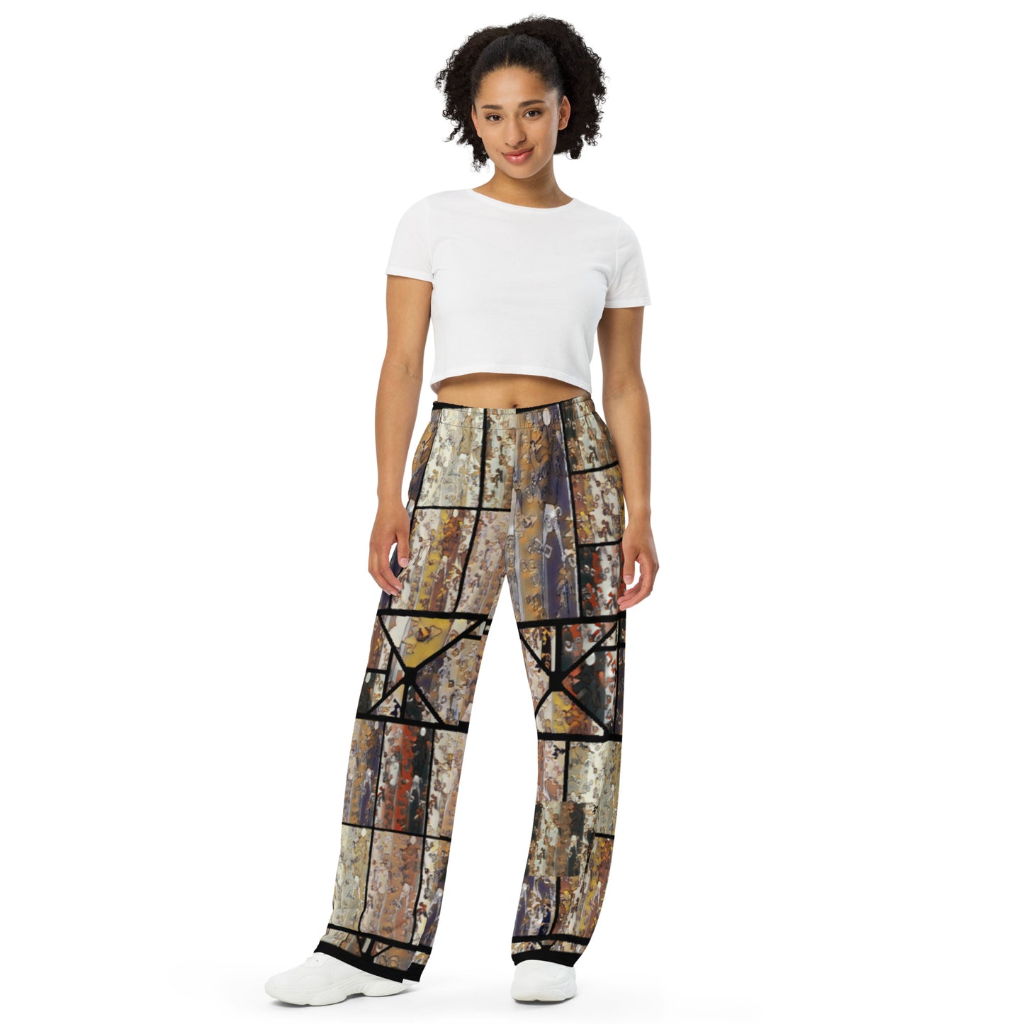 All-over print unisex wide-leg pants