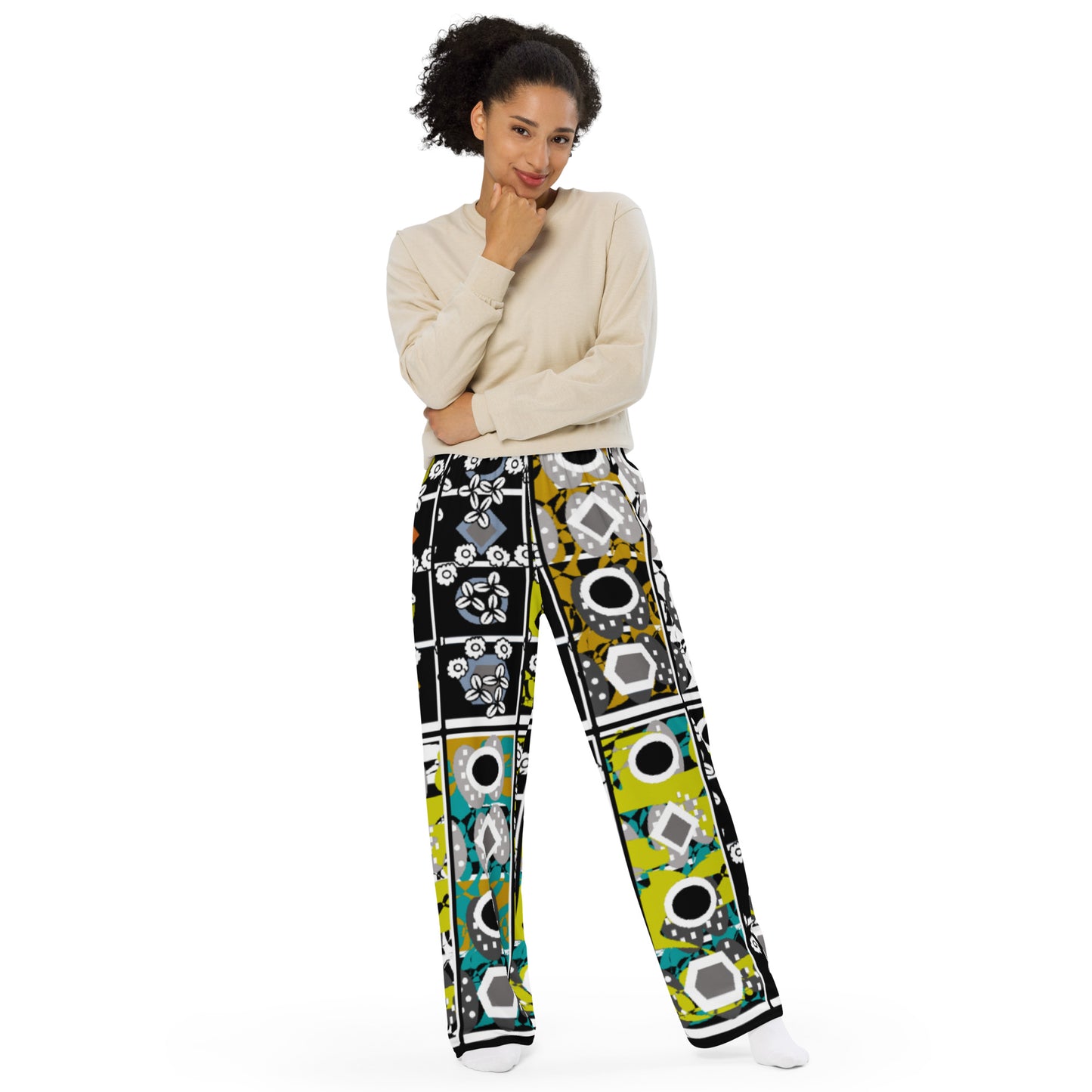 All-over print unisex wide-leg pants