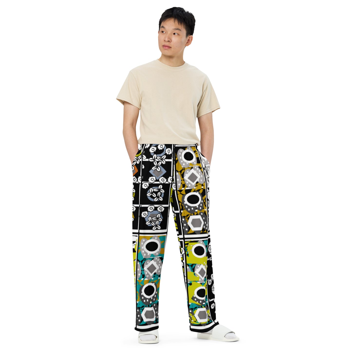All-over print unisex wide-leg pants