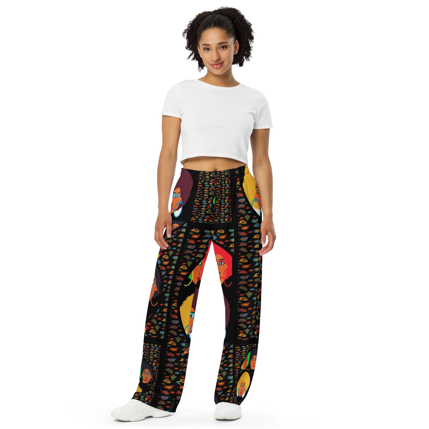 All-over print unisex wide-leg pants