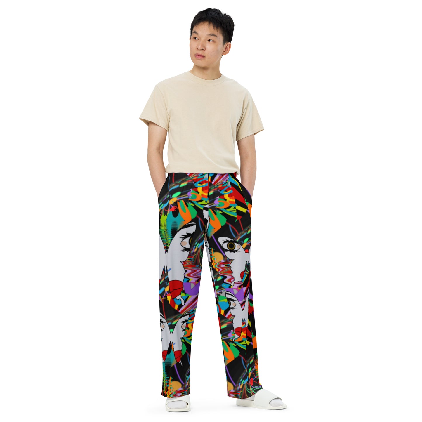 All-over print unisex wide-leg pants