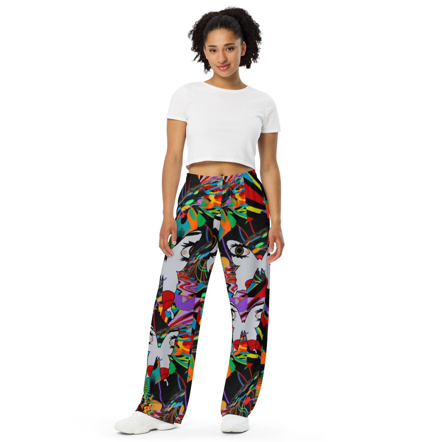 All-over print unisex wide-leg pants