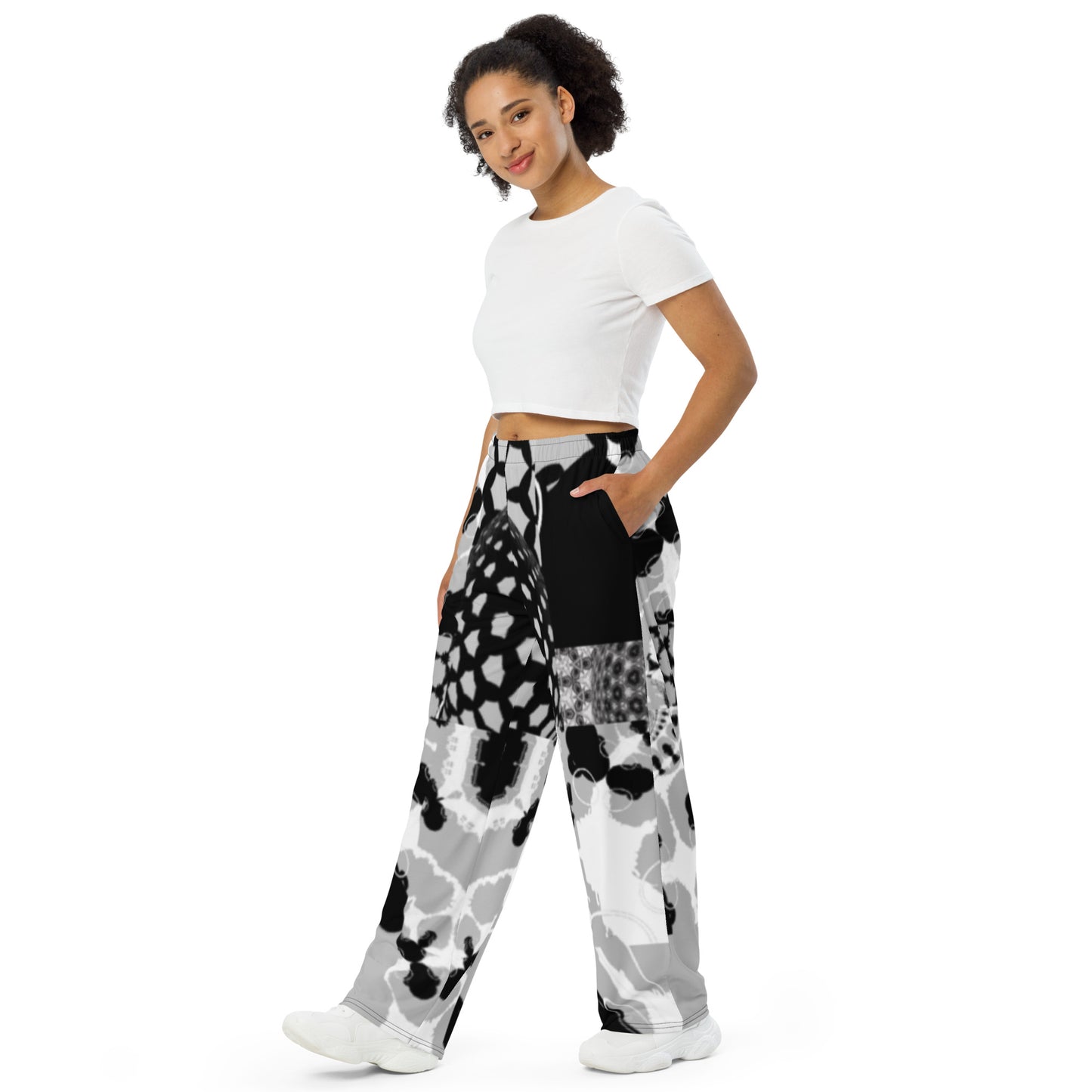 All-over print unisex wide-leg pants