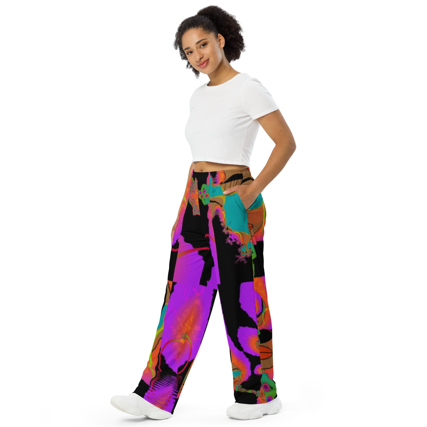 All-over print unisex wide-leg pants