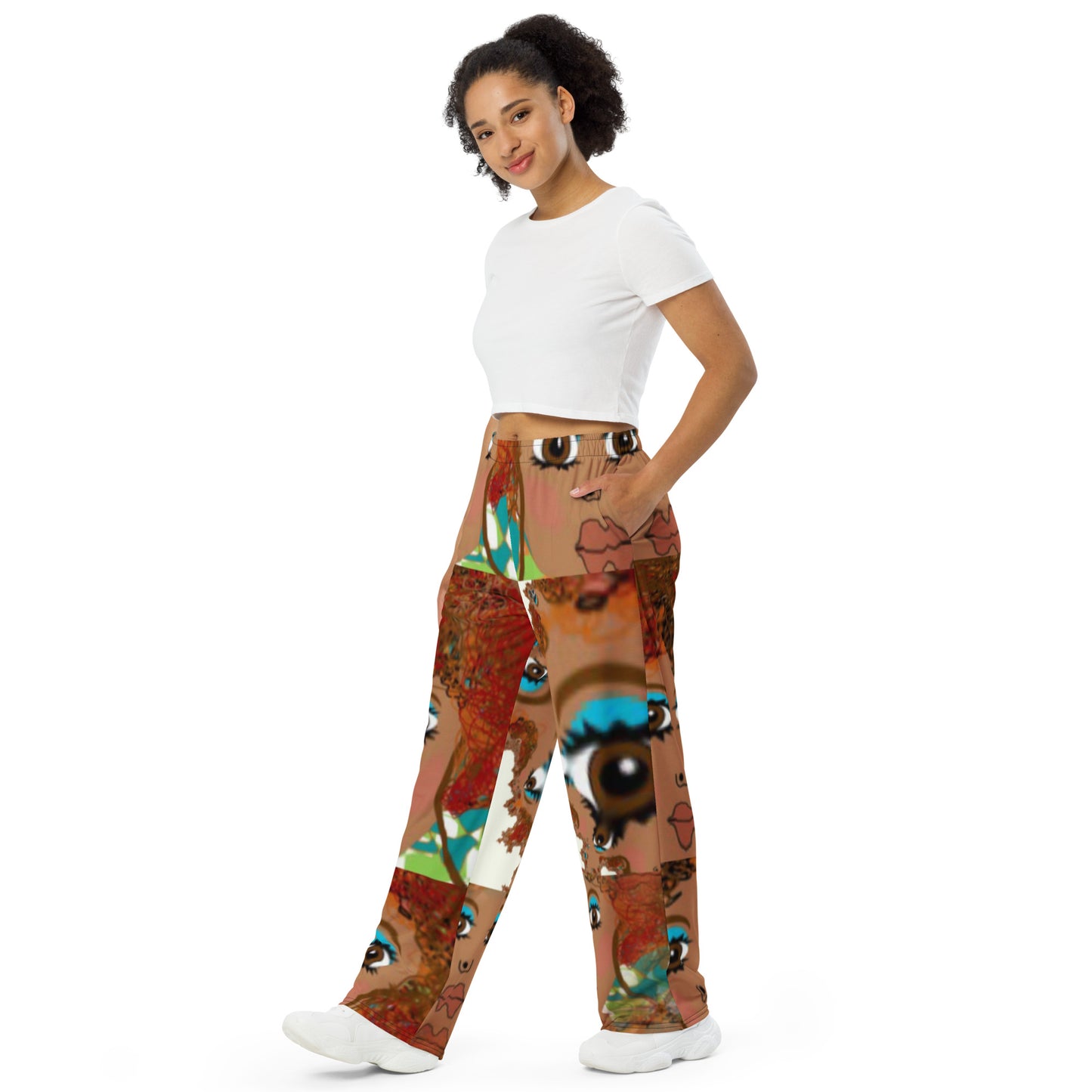 All-over print unisex wide-leg pants