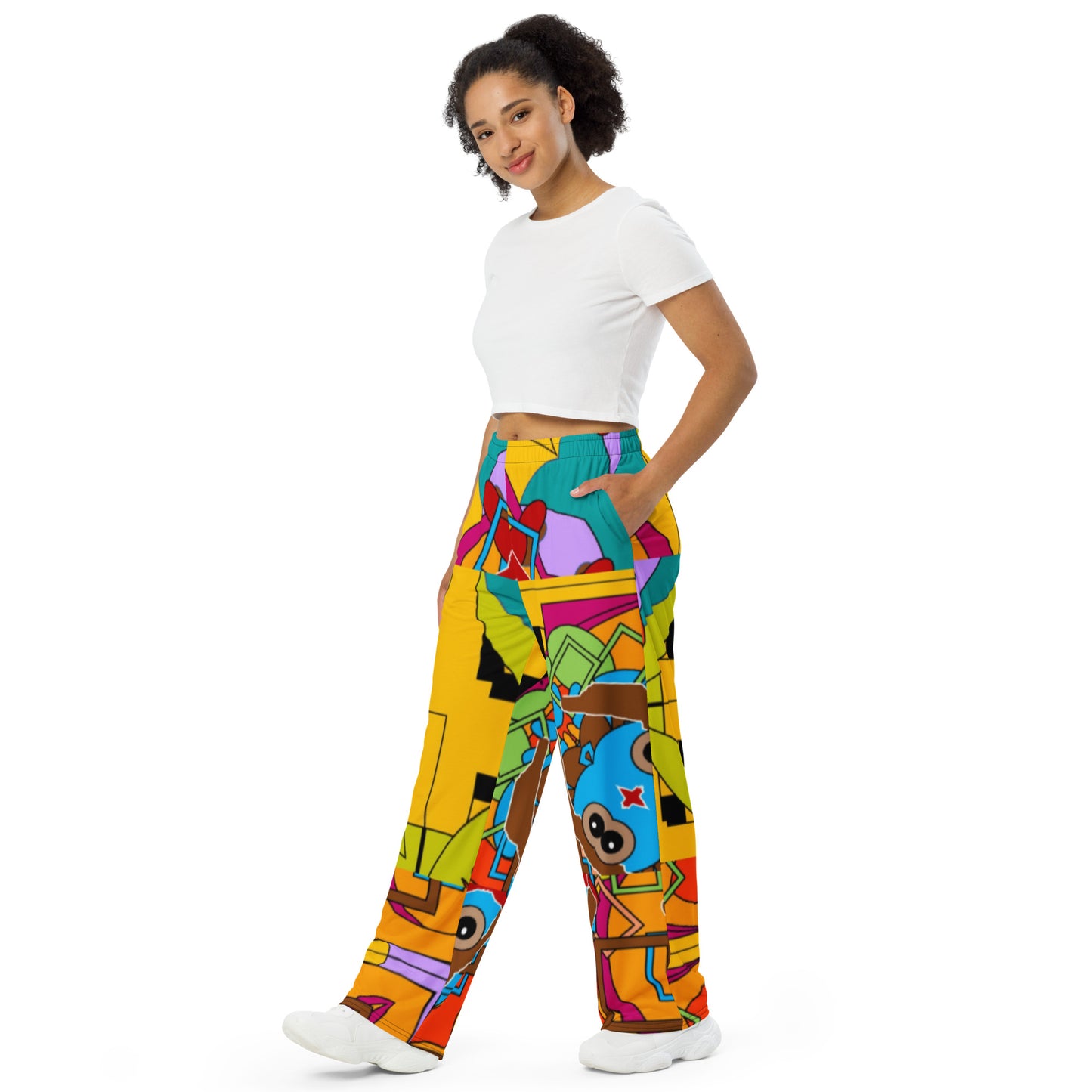 All-over print unisex wide-leg pants