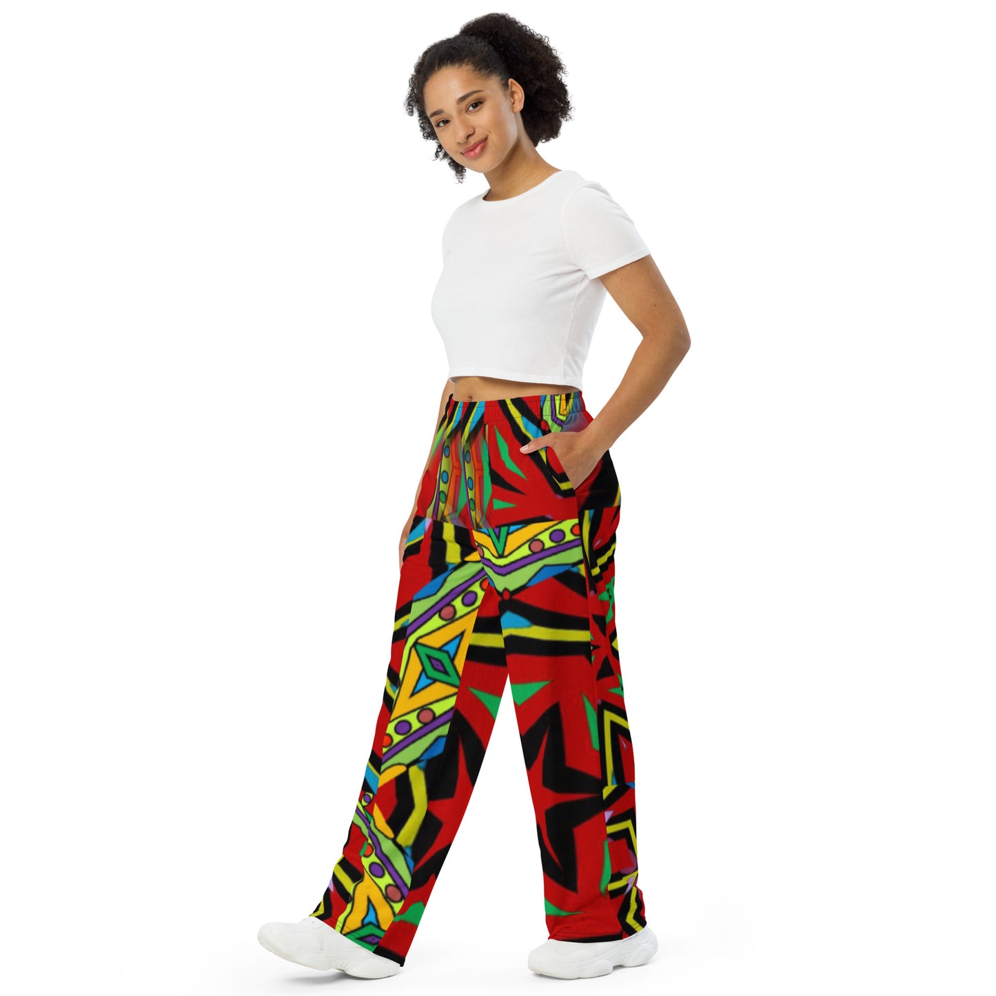 All-over print unisex wide-leg pants