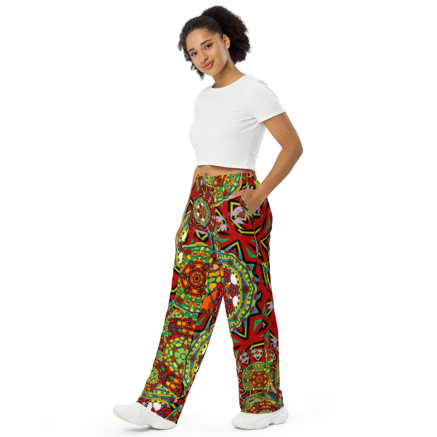 All-over print unisex wide-leg pants