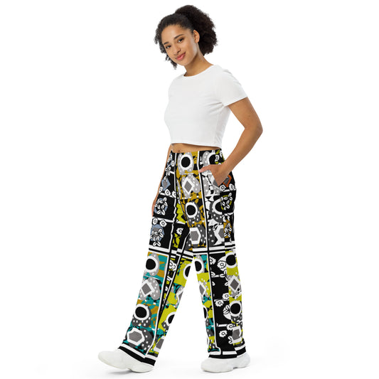 All-over print unisex wide-leg pants