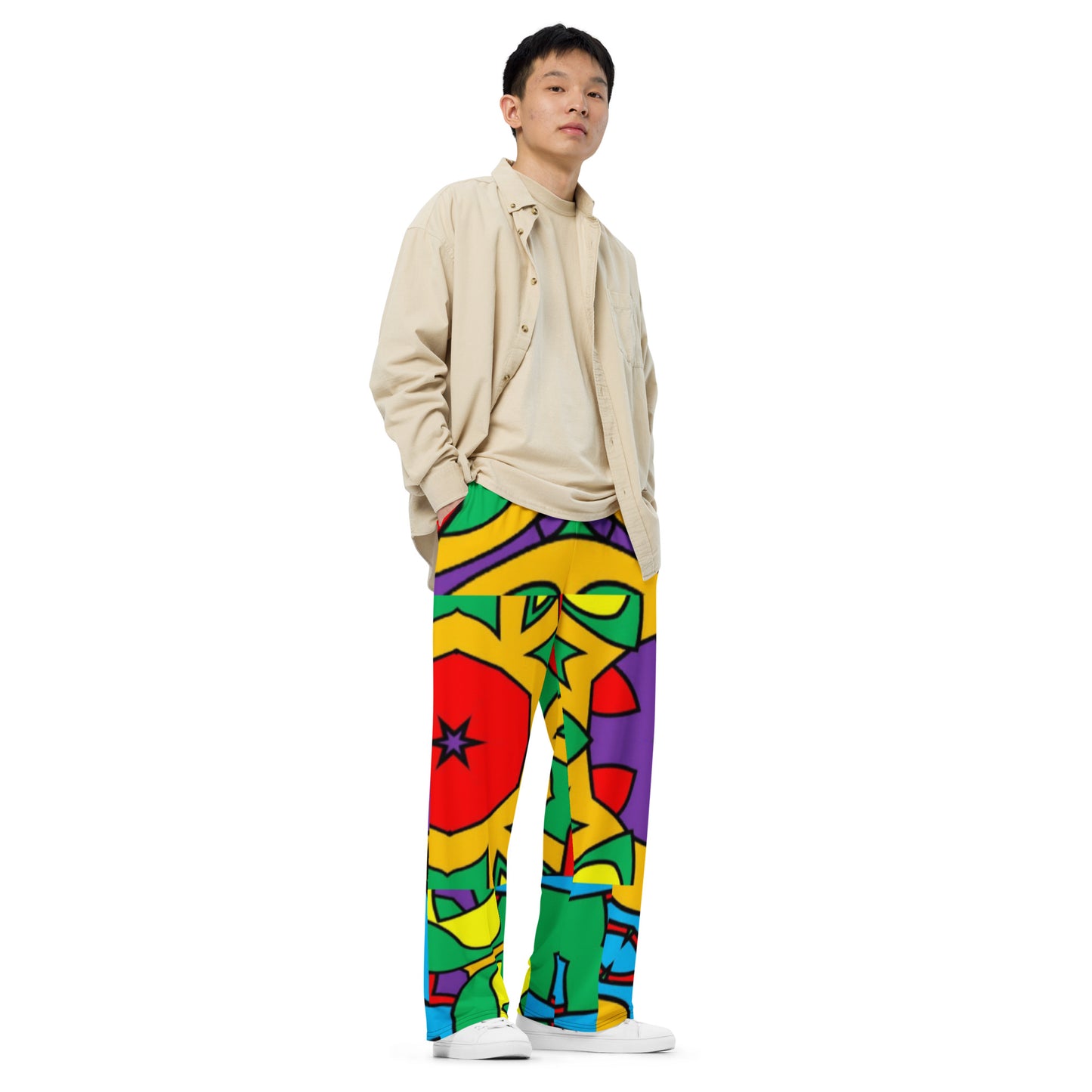 All-over print unisex wide-leg pants