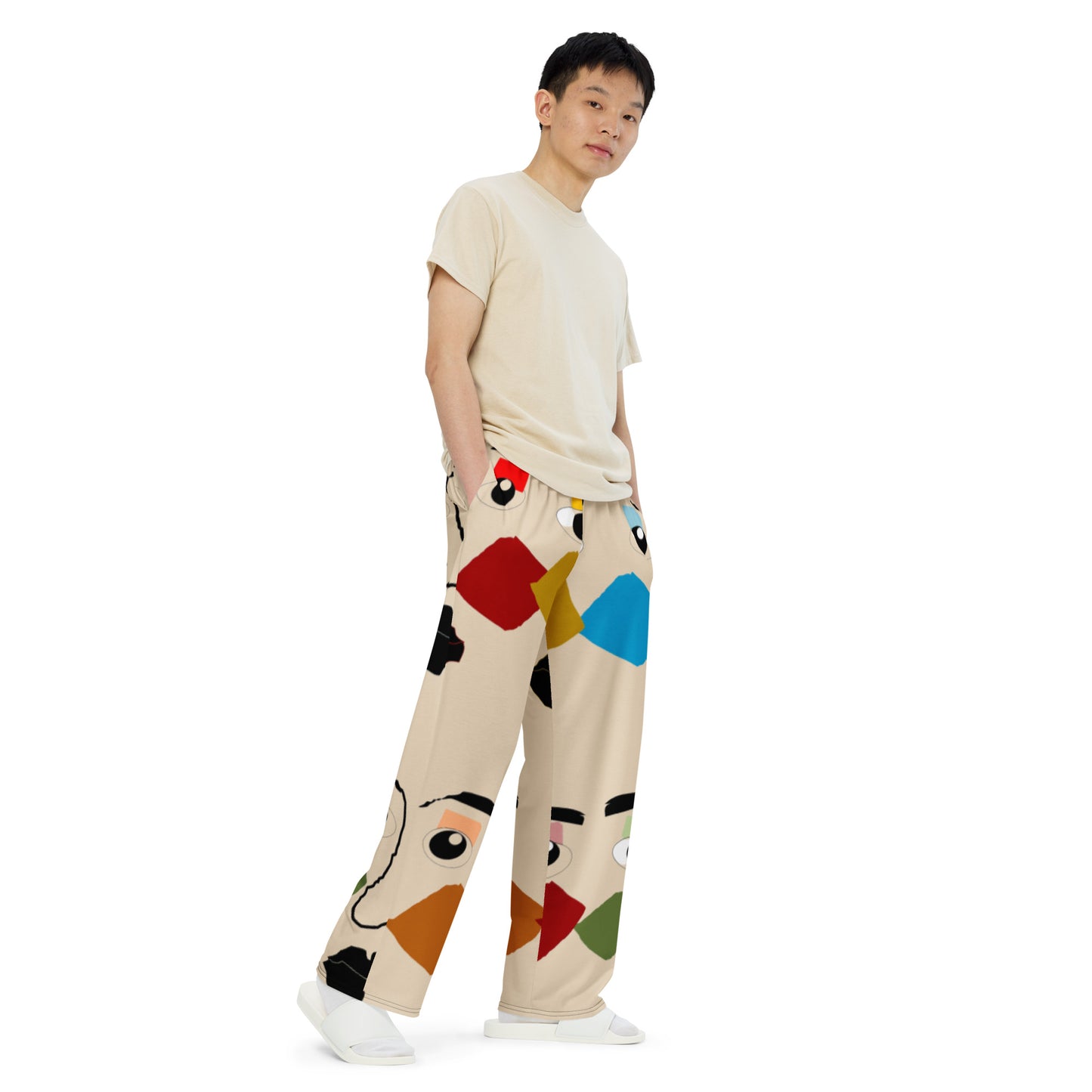 All-over print unisex wide-leg pants