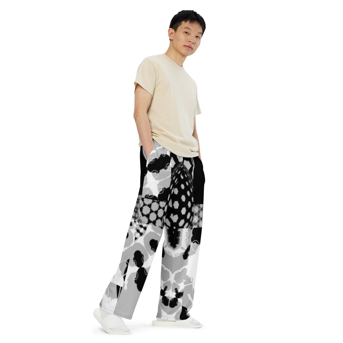All-over print unisex wide-leg pants