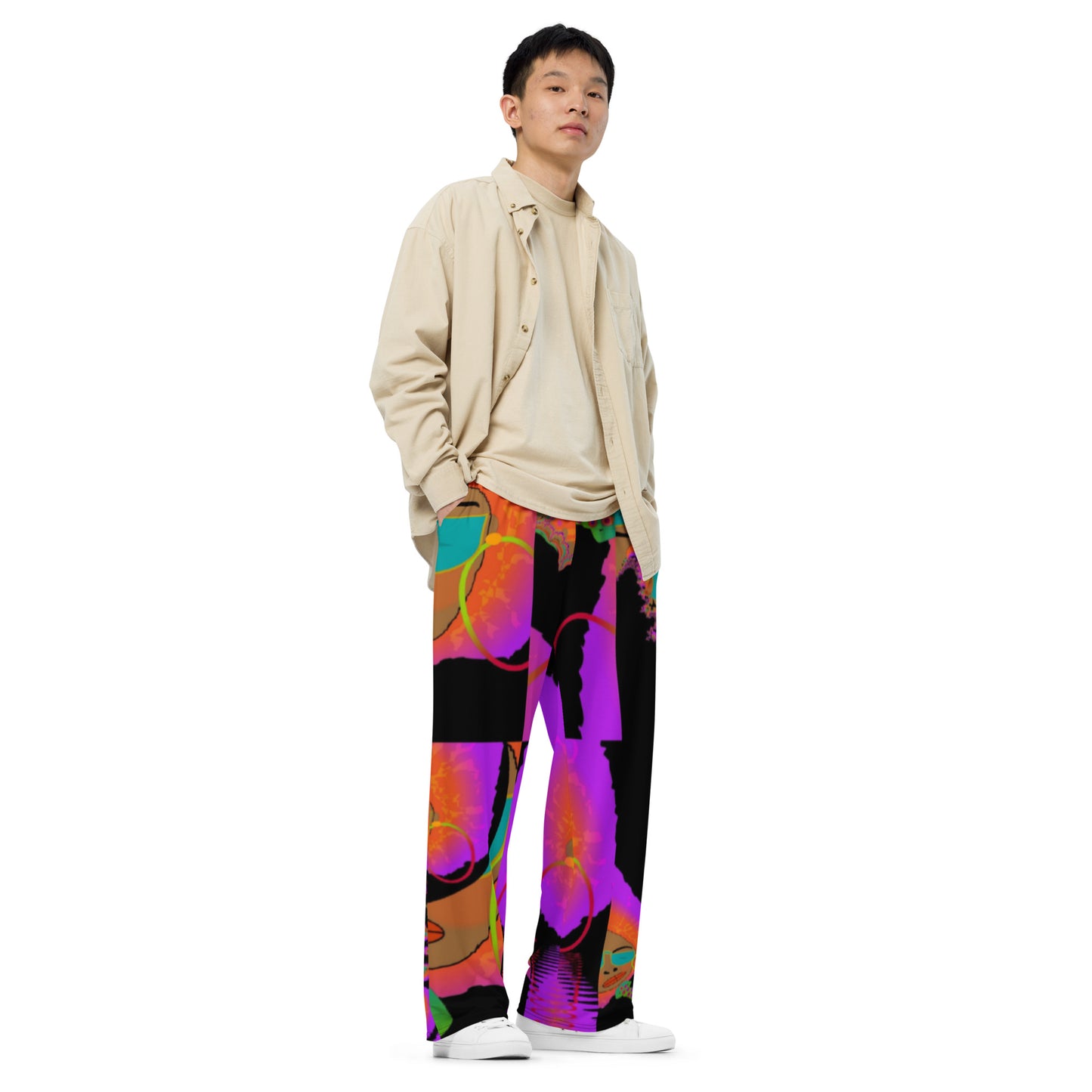 All-over print unisex wide-leg pants