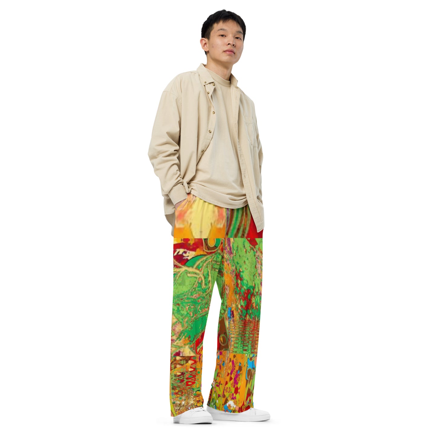 All-over print unisex wide-leg pants