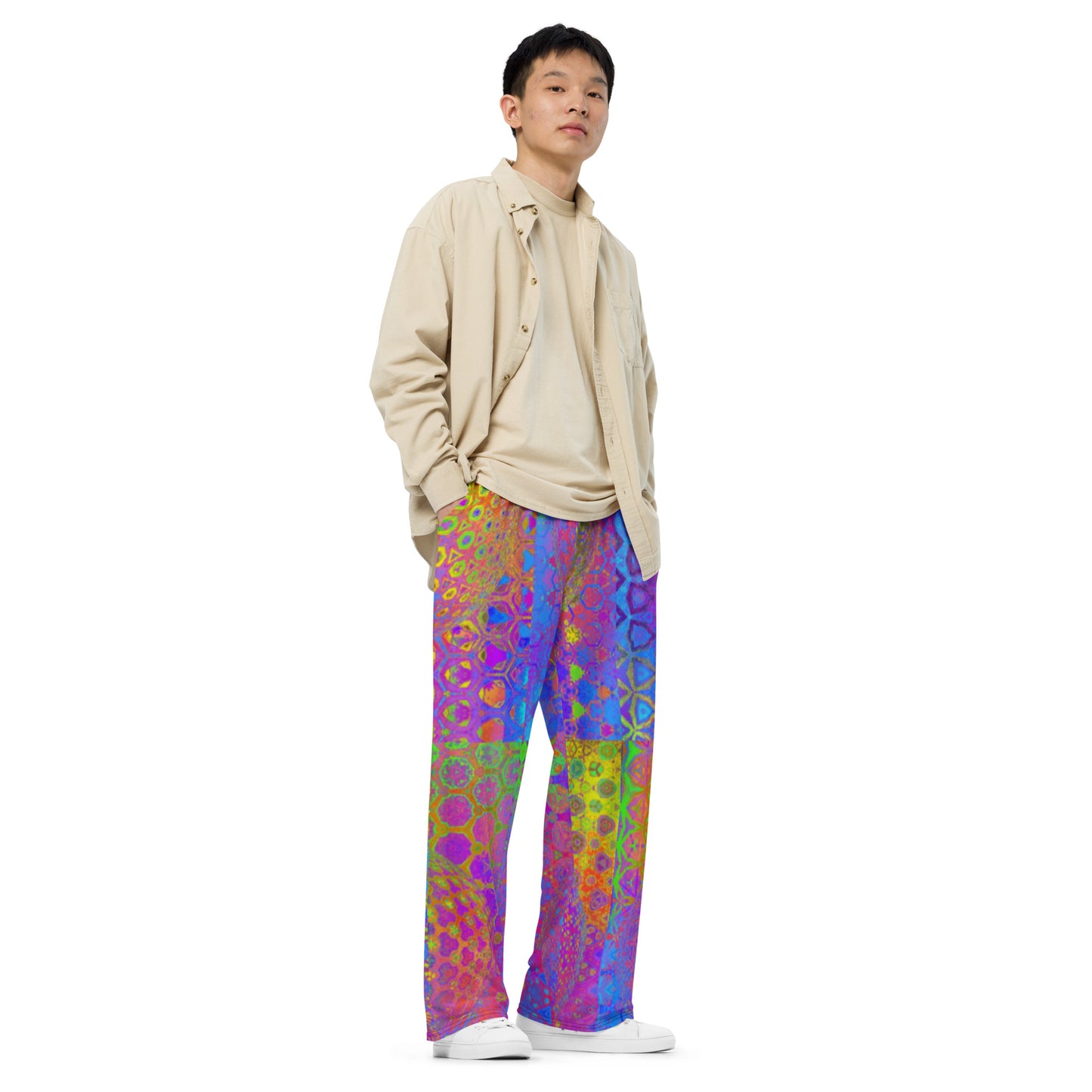 All-over print unisex wide-leg pants