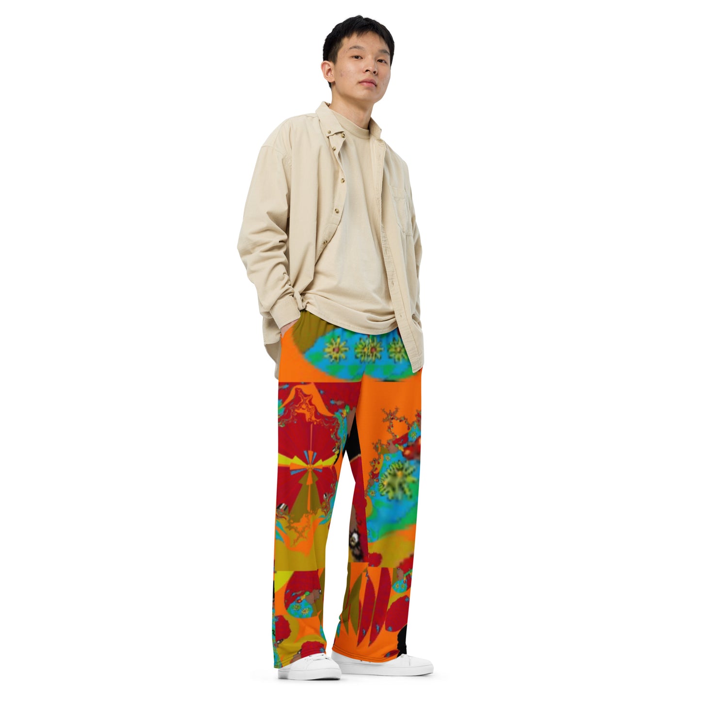 All-over print unisex wide-leg pants