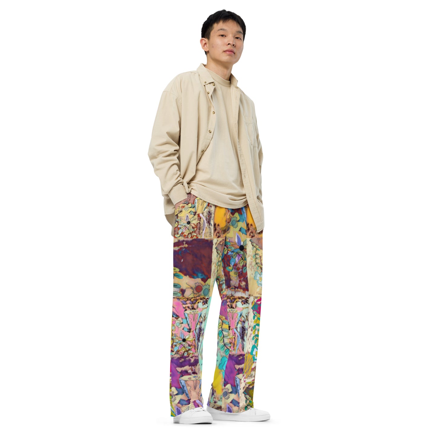 All-over print unisex wide-leg pants