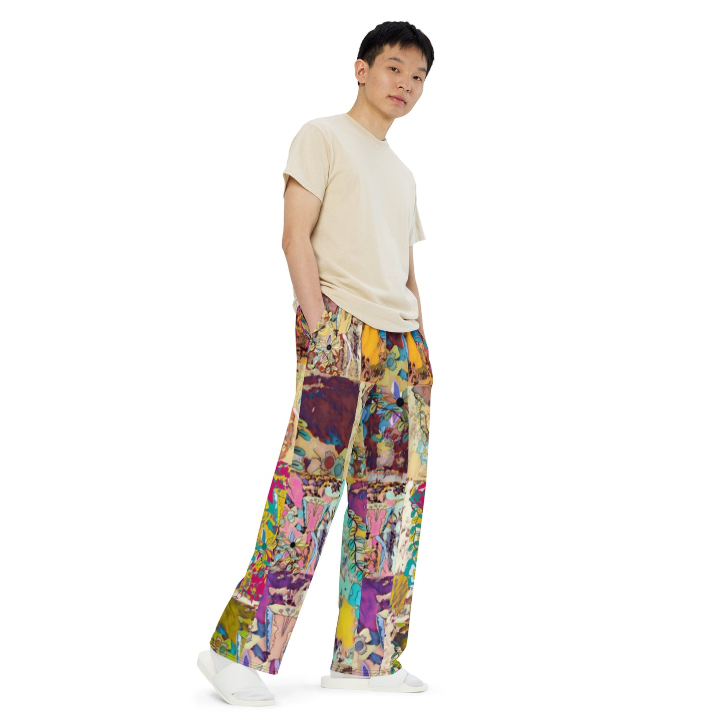 All-over print unisex wide-leg pants