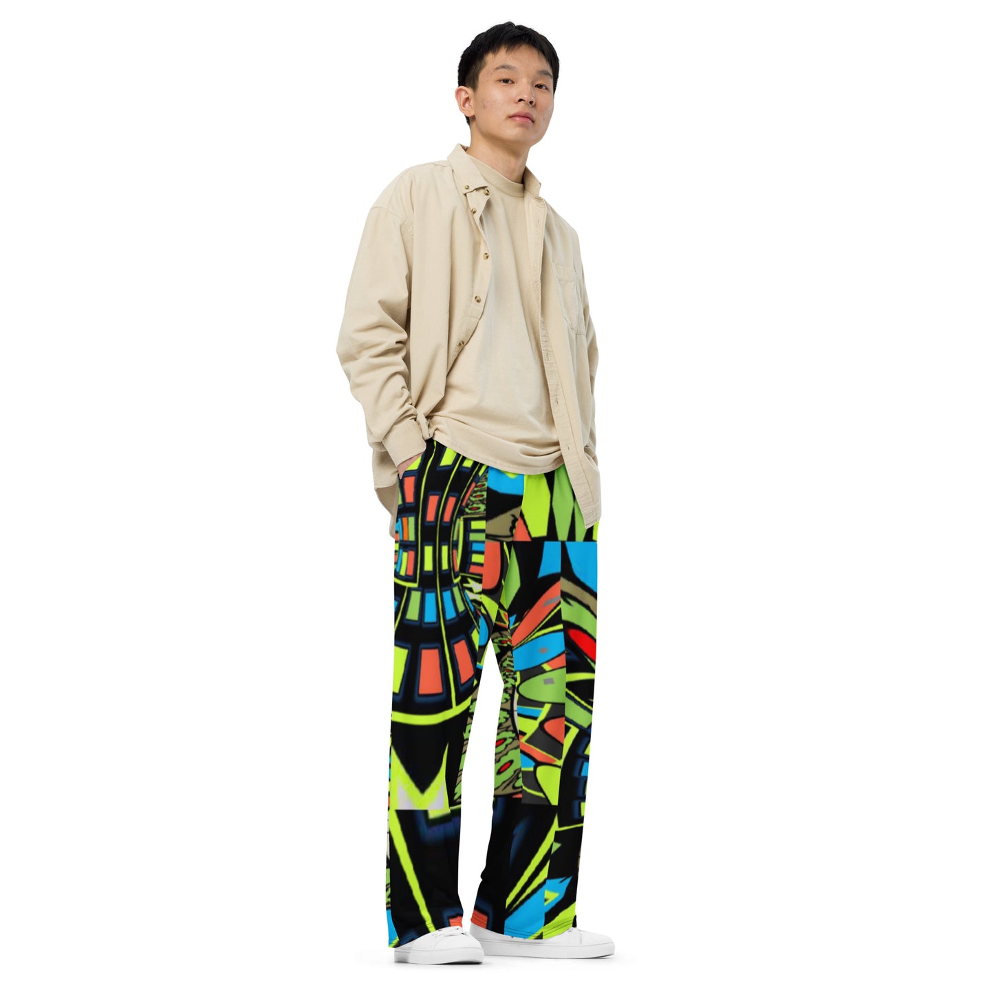 All-over print unisex wide-leg pants