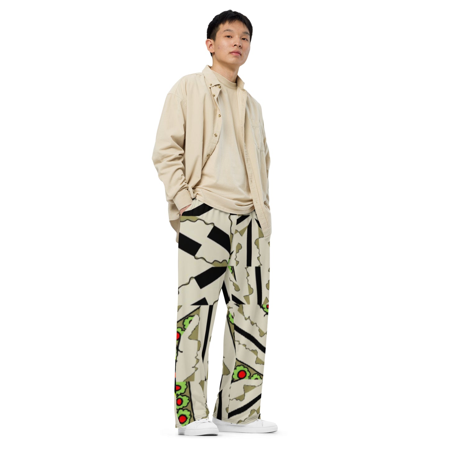 All-over print unisex wide-leg pants