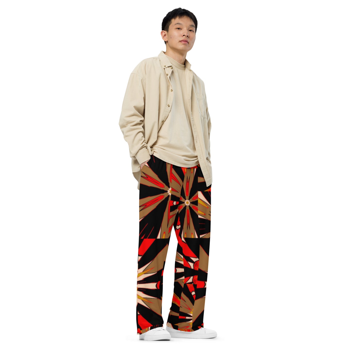 All-over print unisex wide-leg pants