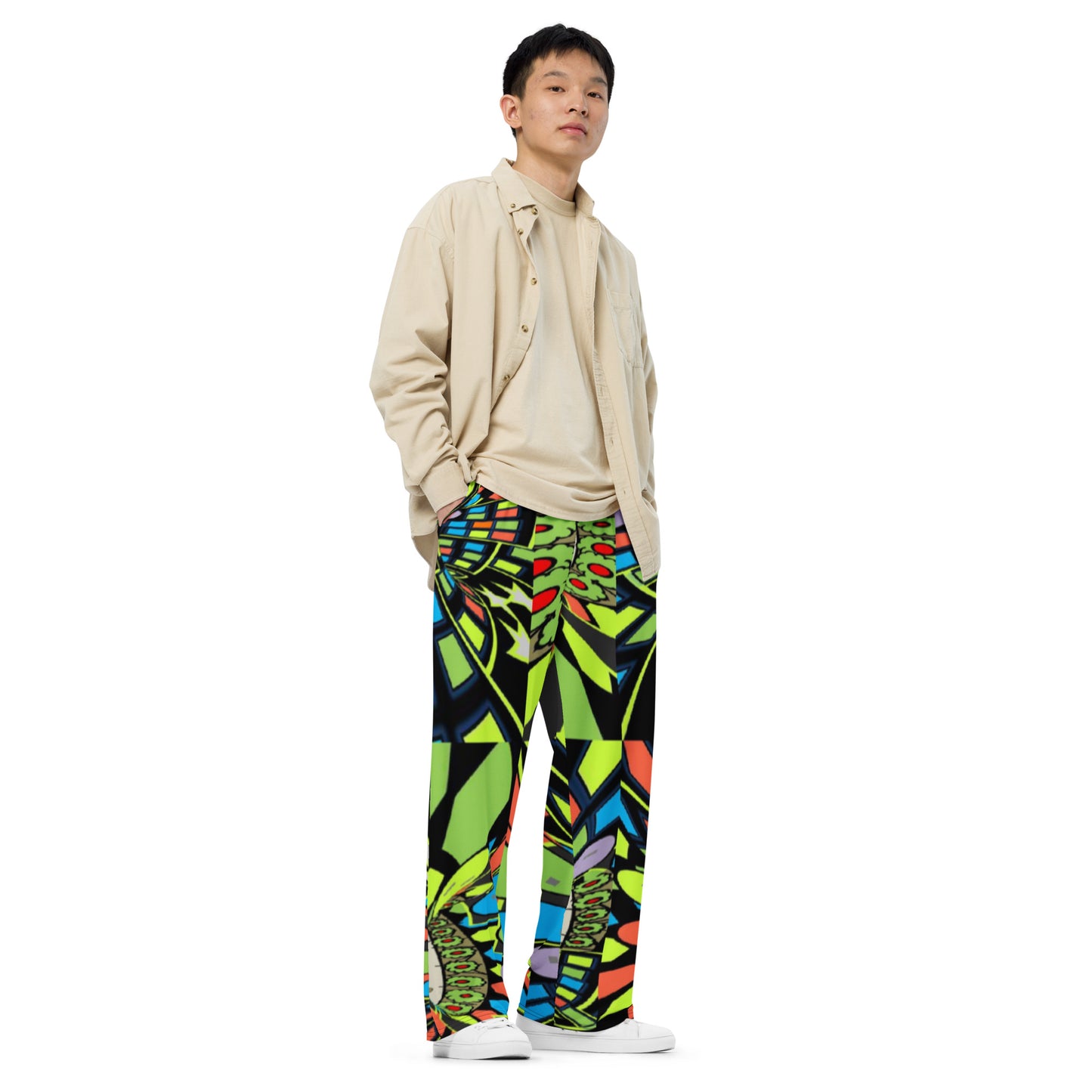 All-over print unisex wide-leg pants