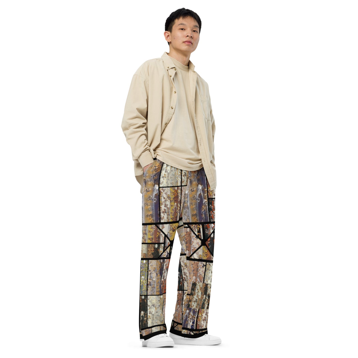 All-over print unisex wide-leg pants