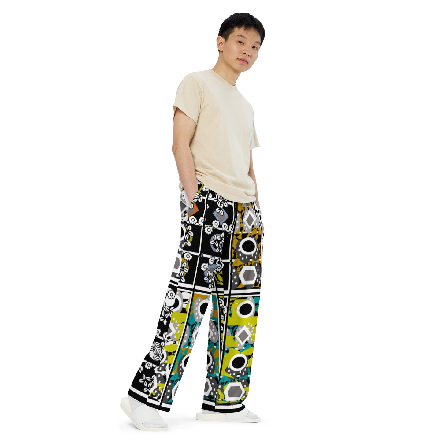 All-over print unisex wide-leg pants