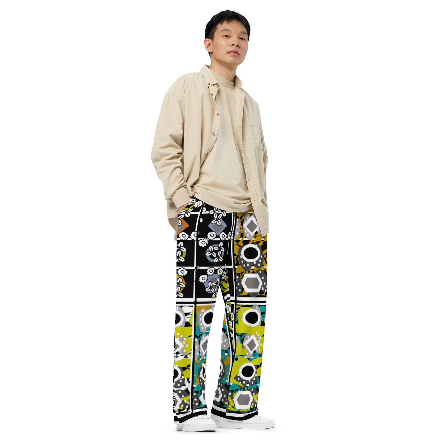All-over print unisex wide-leg pants