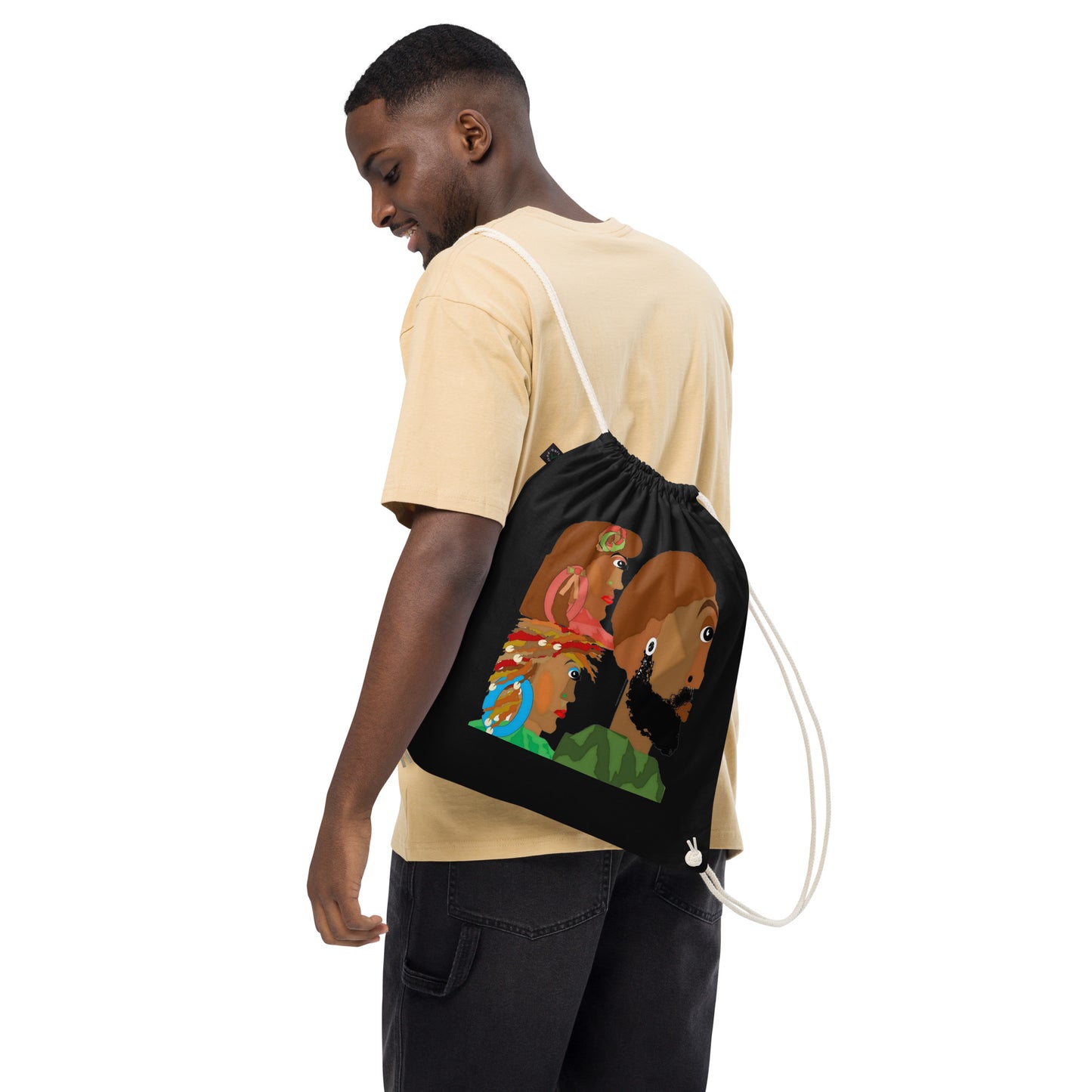 Organic cotton drawstring bag