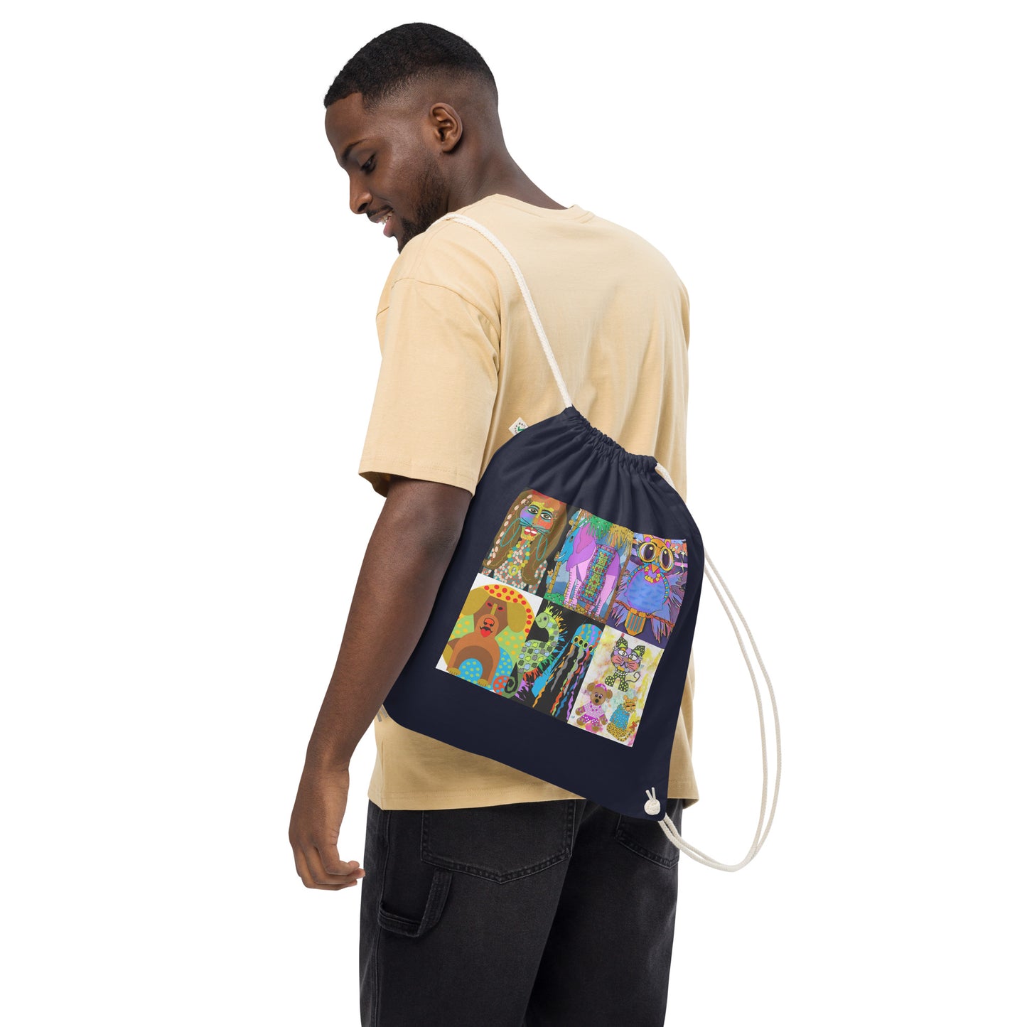 Organic cotton drawstring bag