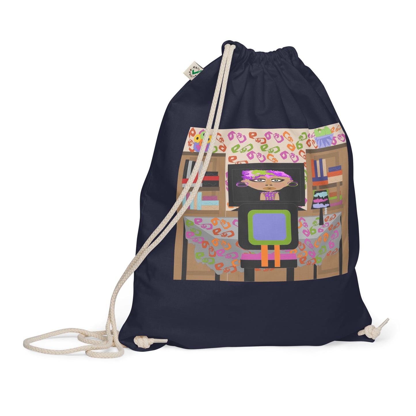 Organic cotton drawstring bag