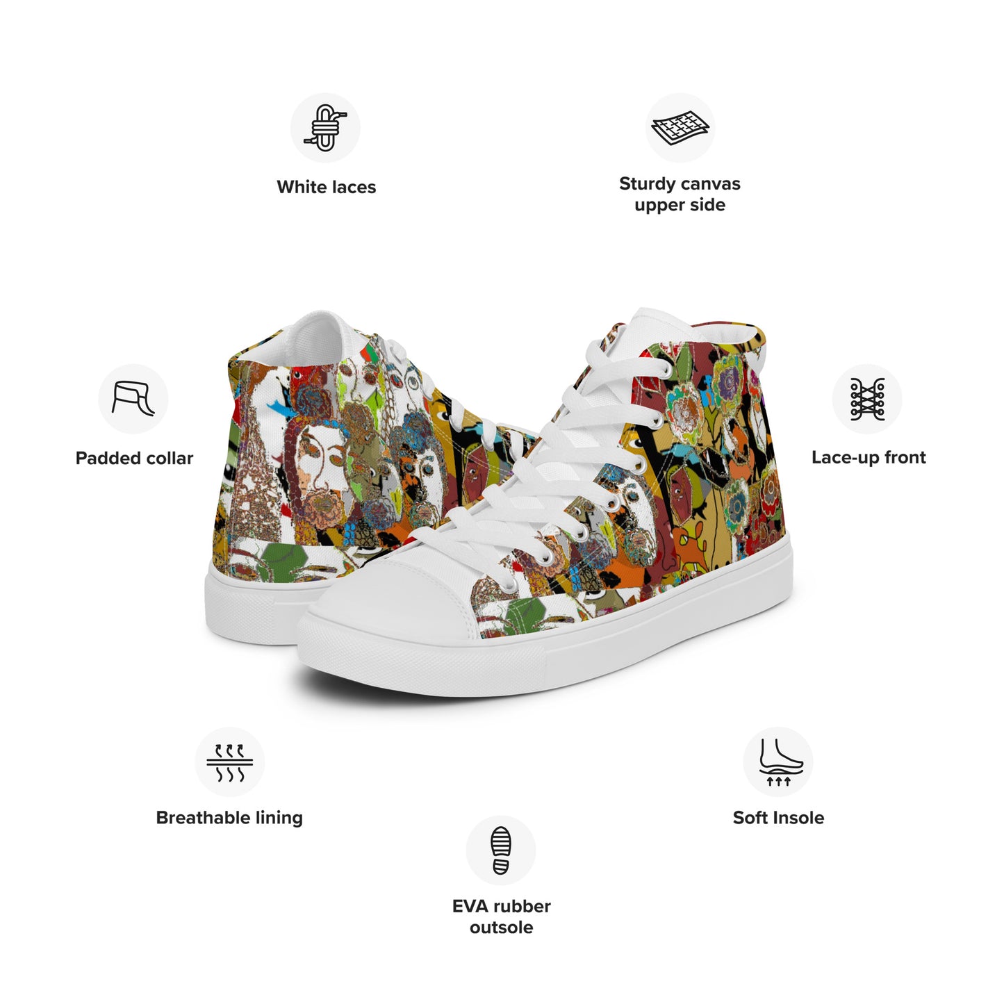 Women’s high top canvas shoes