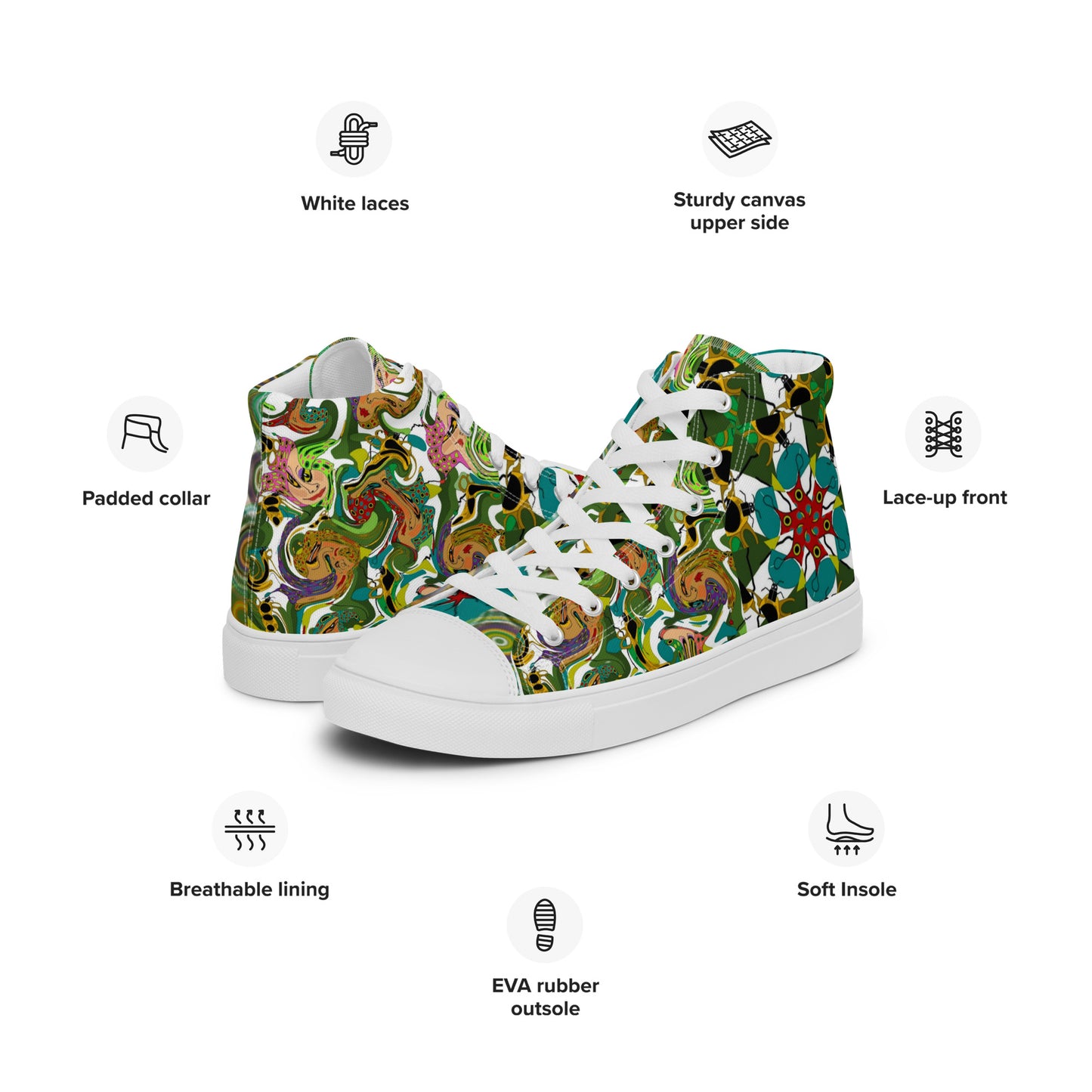 Women’s high top canvas shoes